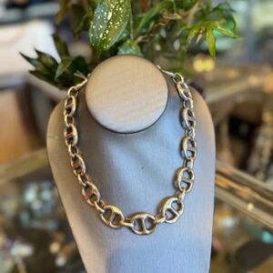 PRE OWNED UNO DE 50 SILVER PLATED NECKLACE MARINER LINK CHUNKY. MADE in SPAIN